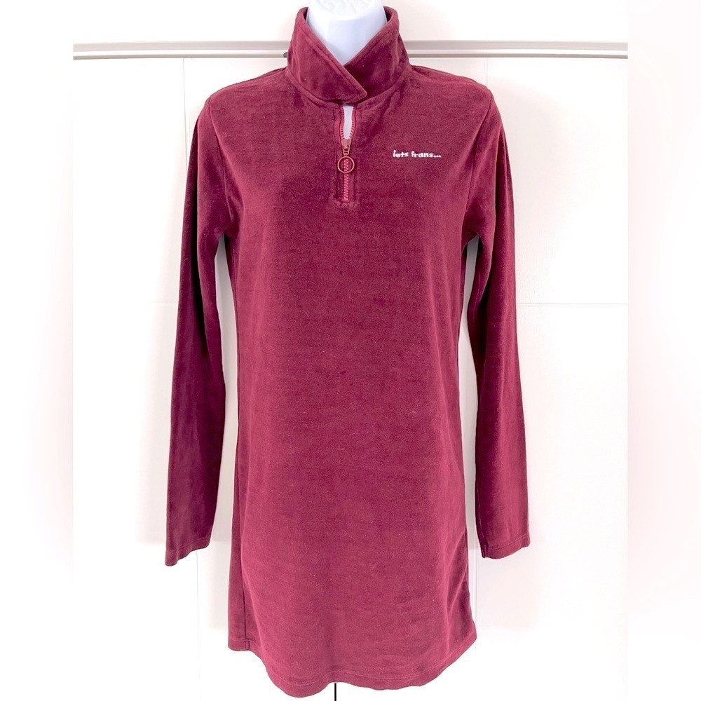 Urban Outfitters-ietsfrans/ Sweatshirt mini dress/ Quarter zip/ Size US M - Picture 4 of 12